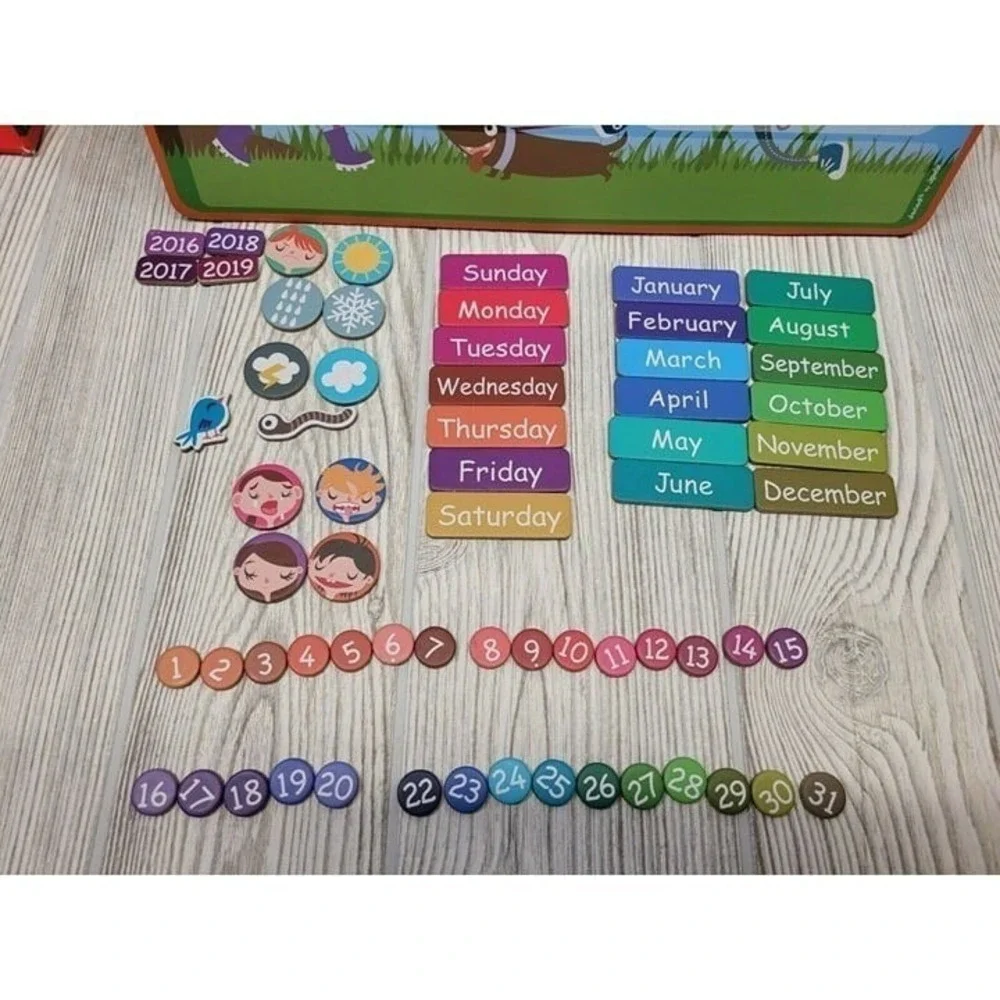 Janod Magnetic Calendar A Beautiful Day‎ Kids Toy Multicolor Educational Board